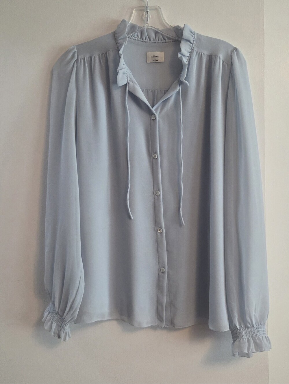 ARITZIA WILFRED Alexis Blouse Heatwave Blue Small